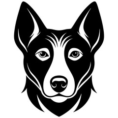 Illustration of a dog head icon silhouette vector