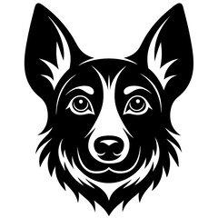 Portrait of a dog head icon silhouette vector illustration