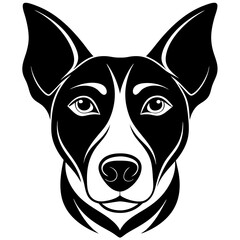 Portrait of a dog head icon silhouette vector illustration