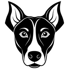 Portrait of a dog head icon silhouette vector illustration