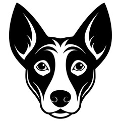 Portrait of a dog head icon silhouette vector illustration