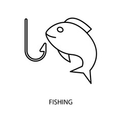 fishing concept line icon. Simple element illustration. fishing concept outline symbol design.