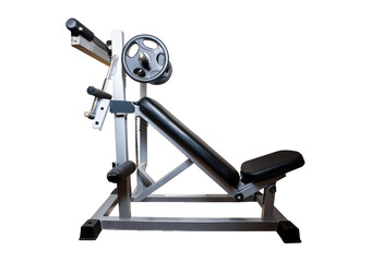 Abdominal gym bench isolated on a transparent or white background