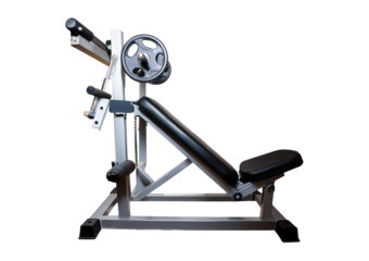 Abdominal gym bench isolated on a transparent or white background