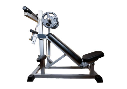 Abdominal gym bench isolated on a transparent or white background