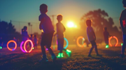 Glow-in-the-Dark Sports: Organize a night game of soccer, frisbee, or volleyball with...