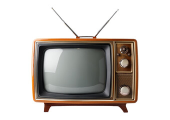Vintage television isolated on a transparent or white background