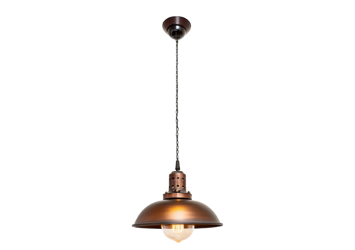 Vintage industrial style pendant lamps over isolated on a transparent or white background