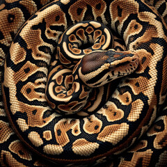 Fototapeta premium PYTHON snake skin texture pattern, Python serpent animal predator