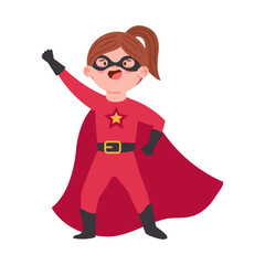 girl caped super hero flying