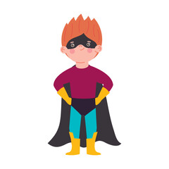 superhero boy with mask character