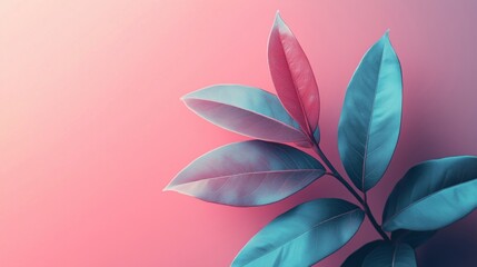 Artistic Leaves in Vibrant Colors on a Soft Background