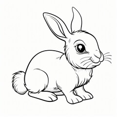 cartoon of a Rabbit children coloring book page 