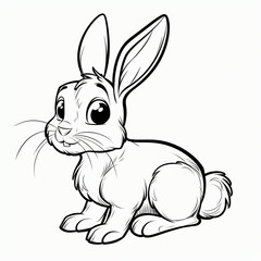 Obraz premium cartoon of a Rabbit children coloring book page 
