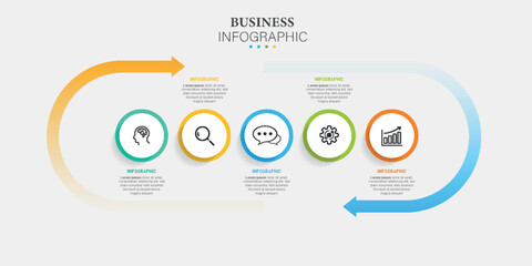 Vector infographic template with icons for layout, diagram, web site, presentation