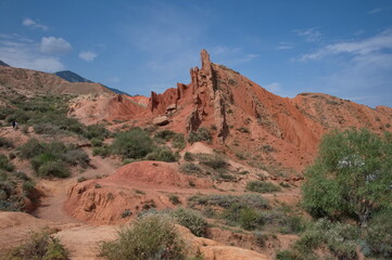 Fototapeta premium Beautiful landscape of Skazka Canyon in Kyrgyzstan