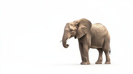 Naklejka premium African Elephant on a White Background