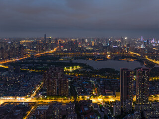 Obraz premium Skyline view of Wuhan City landmark