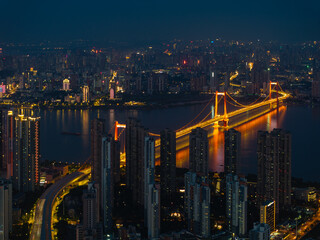 Obraz premium Skyline view of Wuhan City landmark