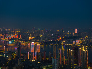 Naklejka premium Skyline view of Wuhan City landmark
