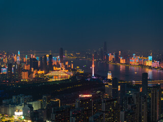Obraz premium Skyline view of Wuhan City landmark