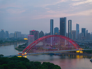 Skyline view of Wuhan City landmark
