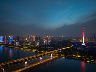 Skyline view of Wuhan City landmark