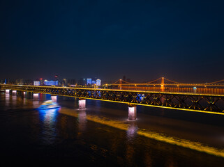 Fototapeta premium Skyline view of Wuhan City landmark