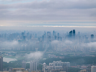 Skyline view of Wuhan City landmark