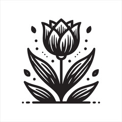 Fototapeta premium Tulip Icon and vector
