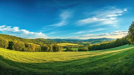 Obraz premium Serene Green Valley Landscape