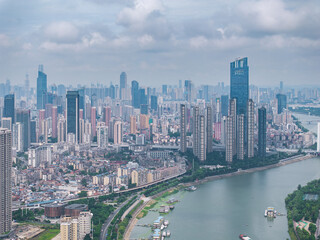 Skyline view of Wuhan City landmark
