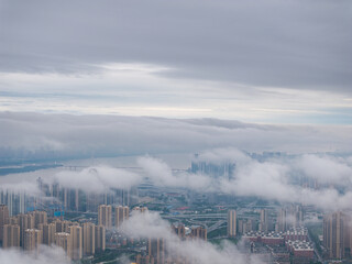 Skyline view of Wuhan City landmark