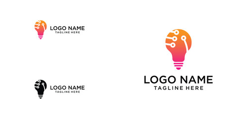 Creative bulb logo design with modern concept  premium vector