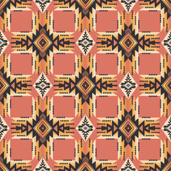 American Indian colorful pattern. Vector aztec southwestern geometric shape seamless pattern. Native American colorful pattern use for fabric, textile, home decoration elements, upholstery, wrapping