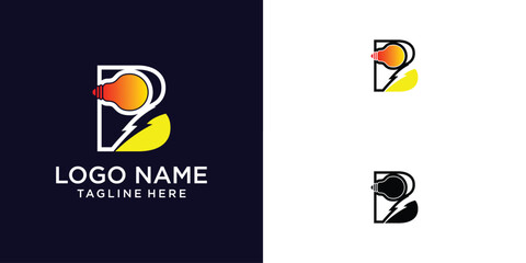 Creative bulb logo design with modern concept  premium vector