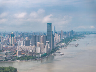 Fototapeta premium Skyline view of Wuhan City landmark