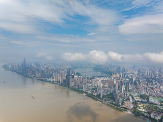 Fototapeta premium Skyline view of Wuhan City landmark