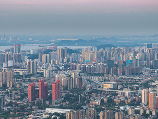 Skyline view of Wuhan City landmark