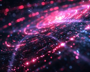 Obraz premium Transform the mystery of deep space signals into a captivating visual narrative with a high-angle view Show the process of decoding and 