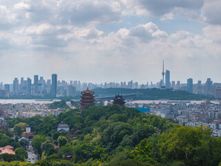 Fototapeta premium Skyline view of Wuhan City landmark