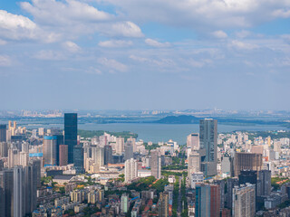 Skyline view of Wuhan City landmark