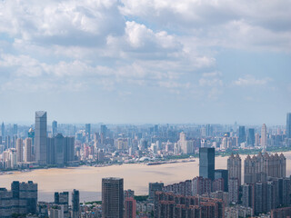 Fototapeta premium Skyline view of Wuhan City landmark