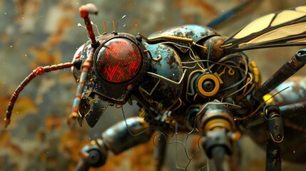 Fototapeta premium robot wasp retro