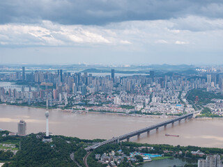 Obraz premium Skyline view of Wuhan City landmark