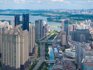 Skyline view of Wuhan City landmark