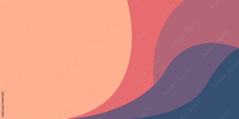 Aufkleber modern colorful abstract background with dynamic wavy shapes, minimal flowing wavy background, vecto