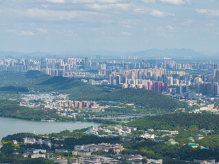 Skyline view of Wuhan City landmark