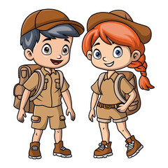 cute couple kids on an adventure