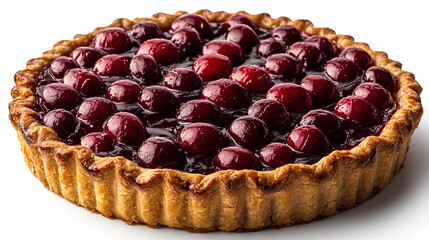 Cherry pie white background